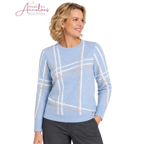 Micha Pullover grafische lijnen 183175 Blue